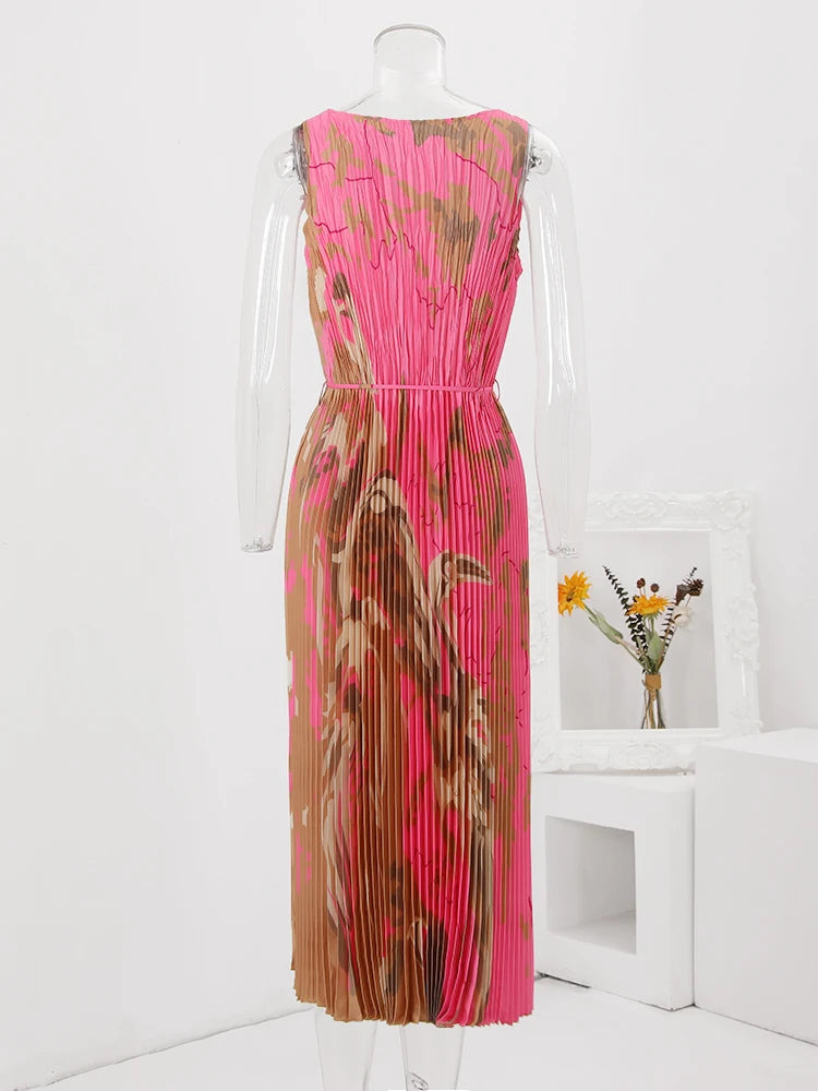 Lace-Up Sleeveless Versatile Long Skirt Dress for Women