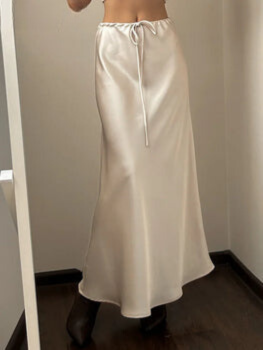 High Waist Long Satin Skirt| Elegant Ankle-Length Women¡¯s Skirt