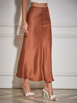 High Waist Long Satin Skirt| Elegant Ankle-Length Women¡¯s Skirt