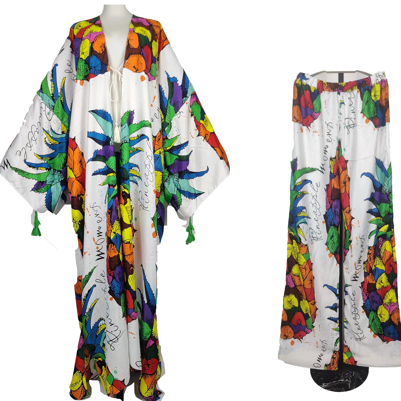 Two Piece African Set - Kaftan Pant + Long Kimono