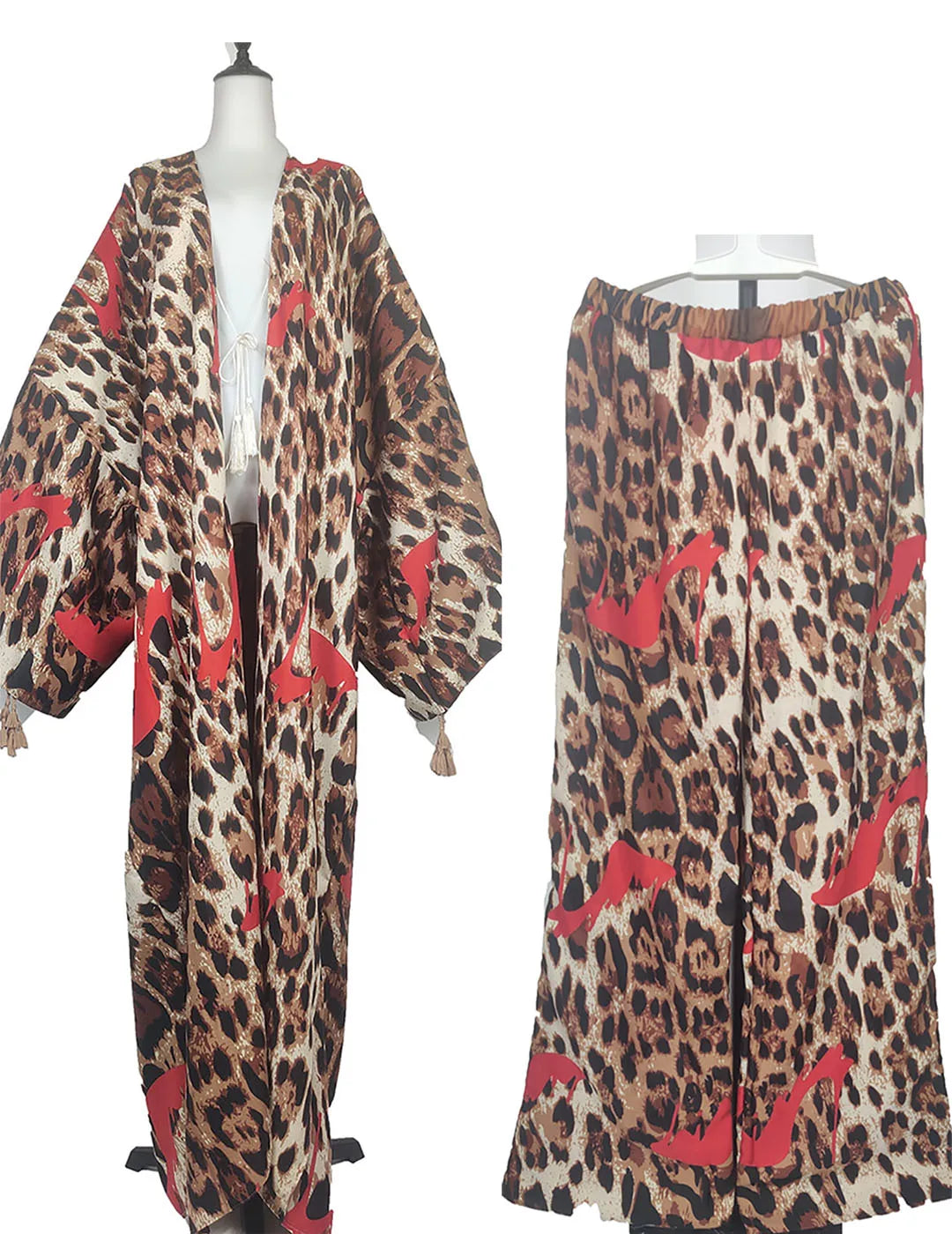 Two Piece African Set - Kaftan Pant + Long Kimono