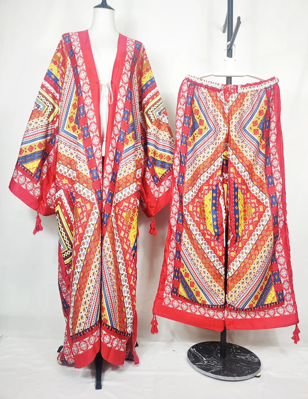 Two Piece African Set - Kaftan Pant + Long Kimono