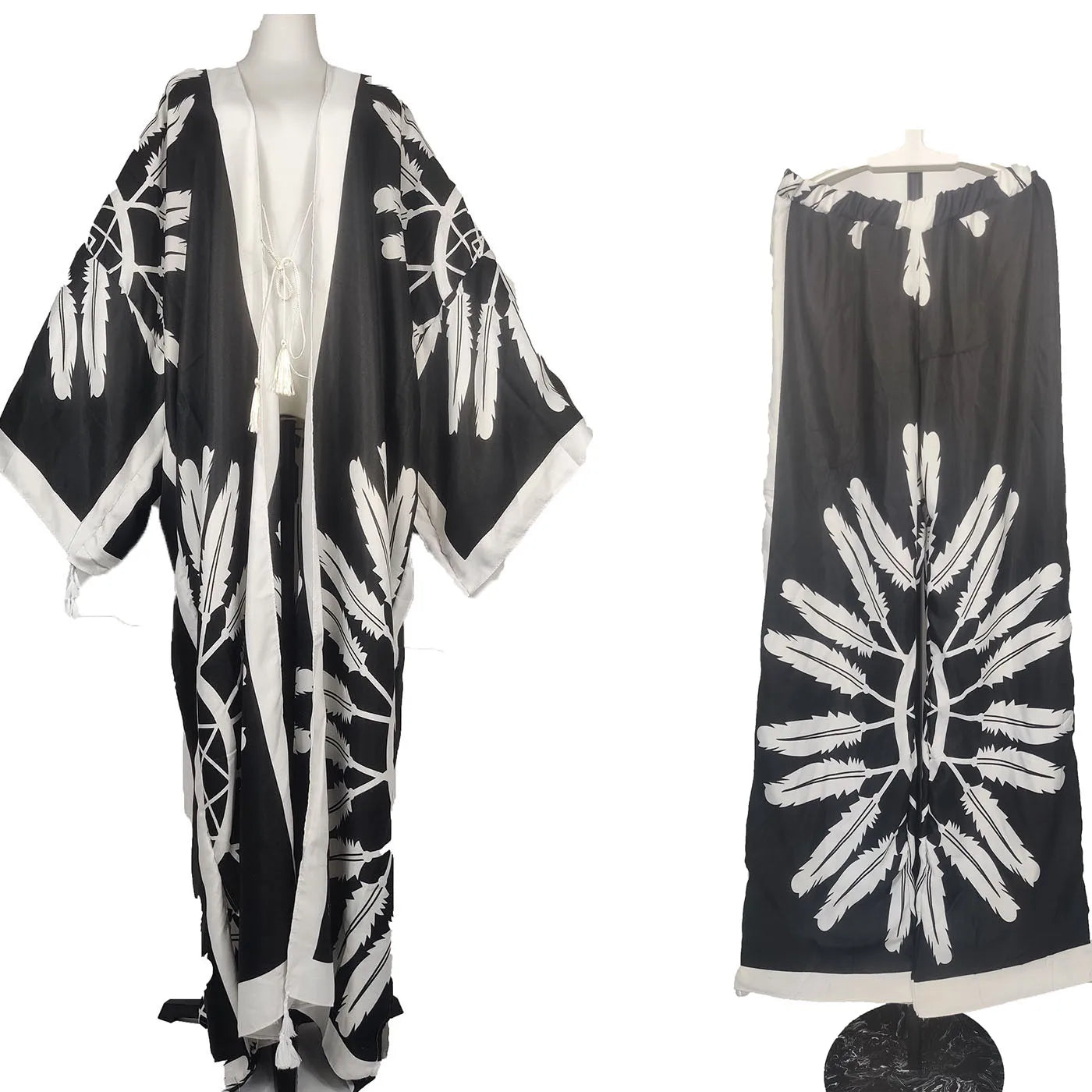 Two Piece African Set - Kaftan Pant + Long Kimono