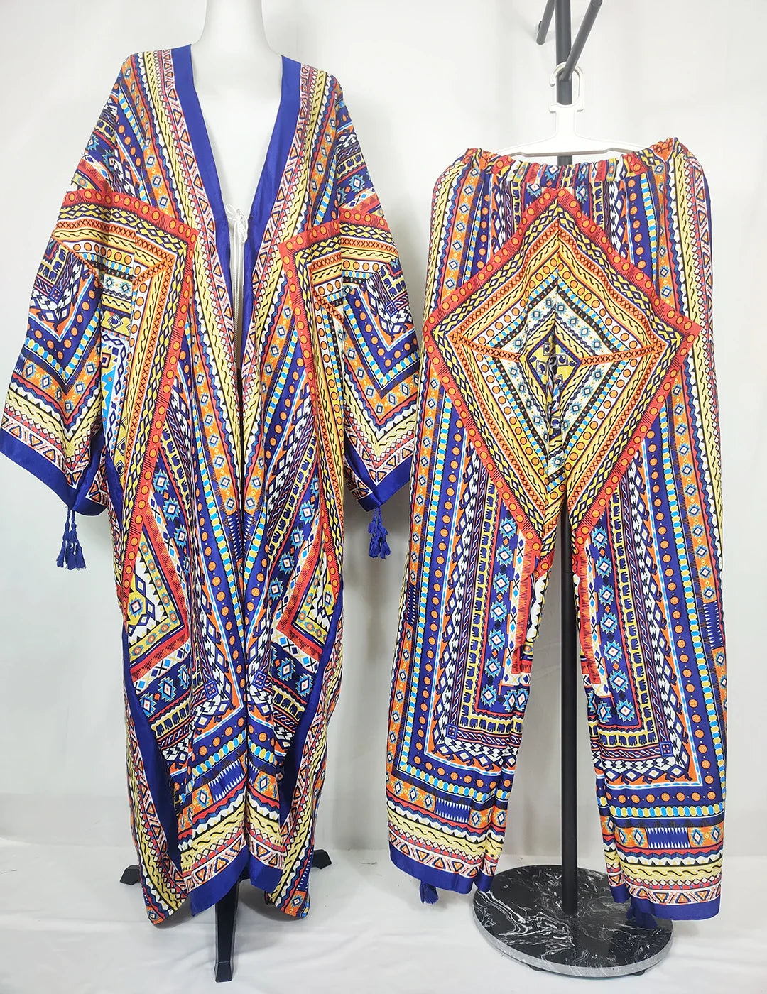 Two Piece African Set - Kaftan Pant + Long Kimono