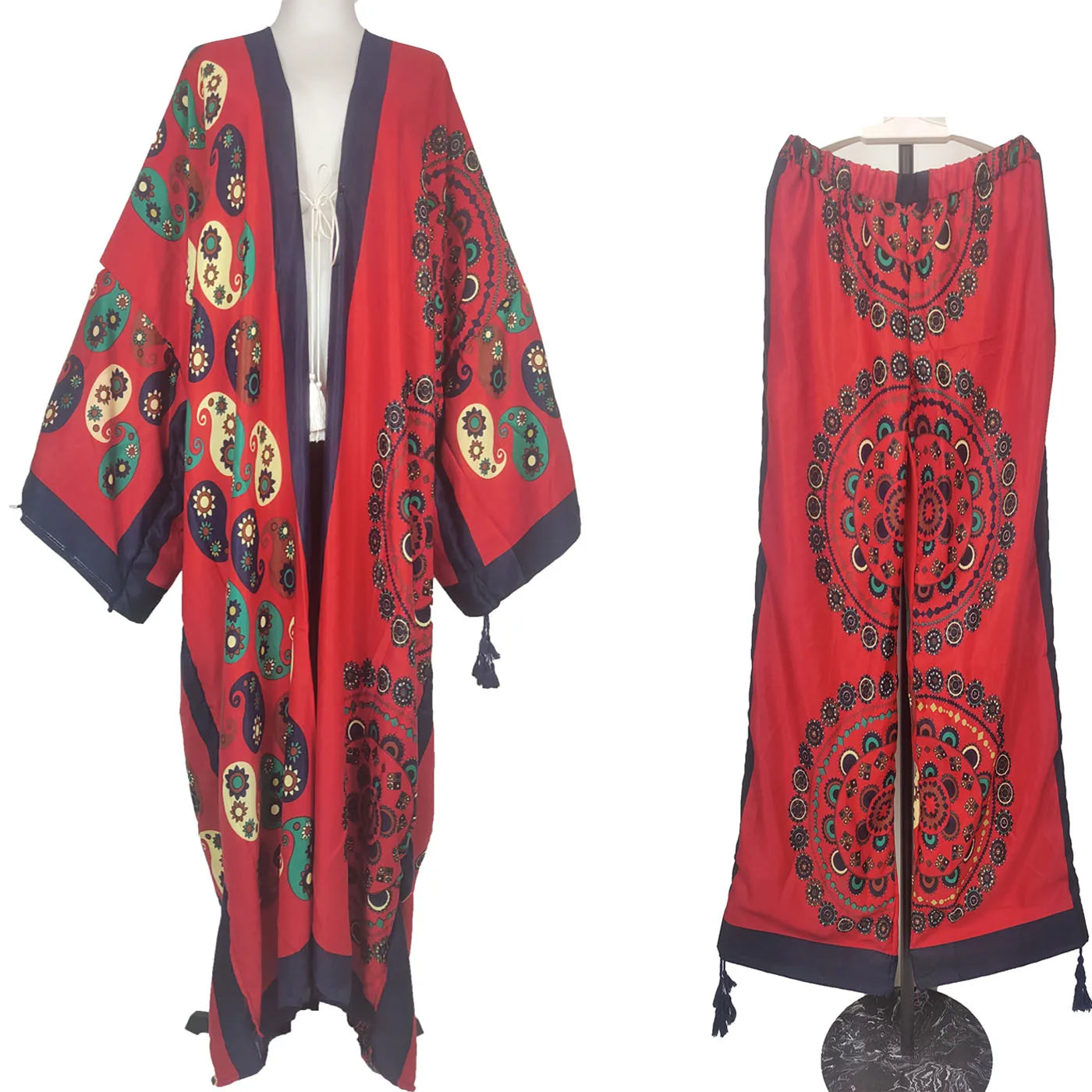 Two Piece African Set - Kaftan Pant + Long Kimono