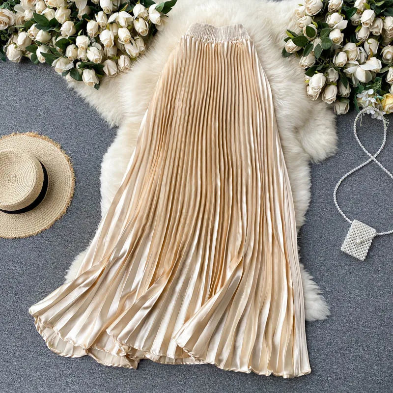 Elegant Flowy Midi Skirt for Women