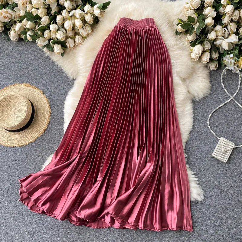Elegant Flowy Midi Skirt for Women