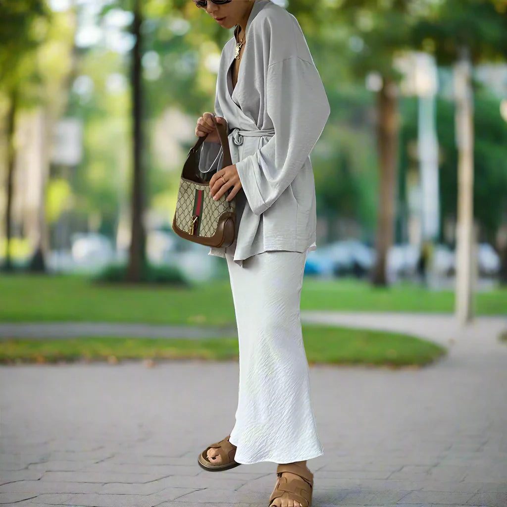 Oymimi Grey Two-Piece Set for Women