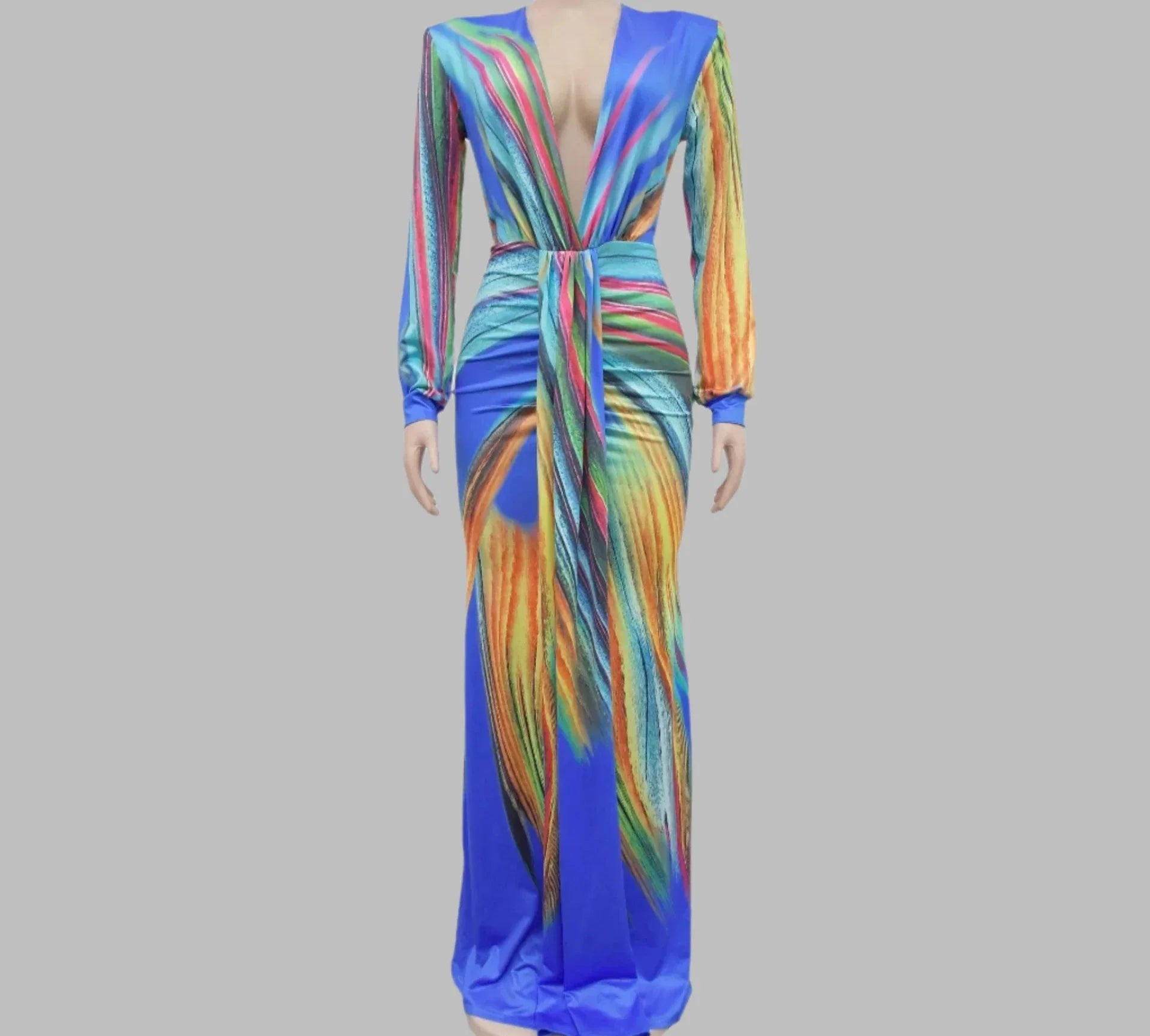 Burst Rainbow Gradient Maxi Dress for Women