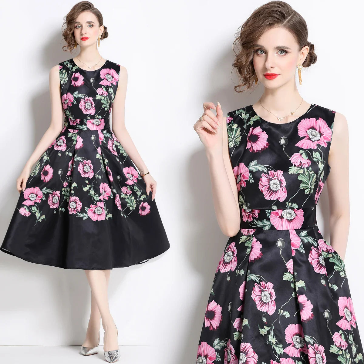 Vestidos Floral Printed Midi Dress