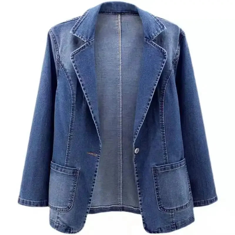 Slim Fit Denim Blazer