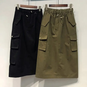 Elastic Waist Cargo Skirt| Casual Utility Women¡¯s Skirt