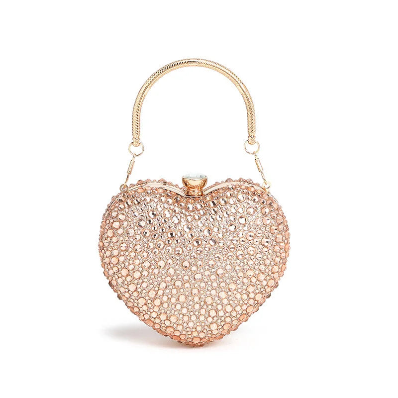 Heart Shaped Studded Inlay HandbagHeart Shaped Studded Inlay Handbag