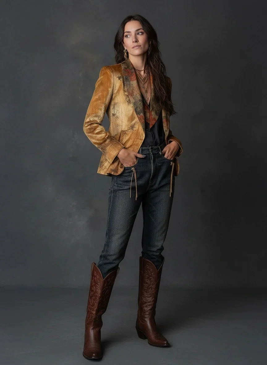 Retro Blazer Velvet Jacket