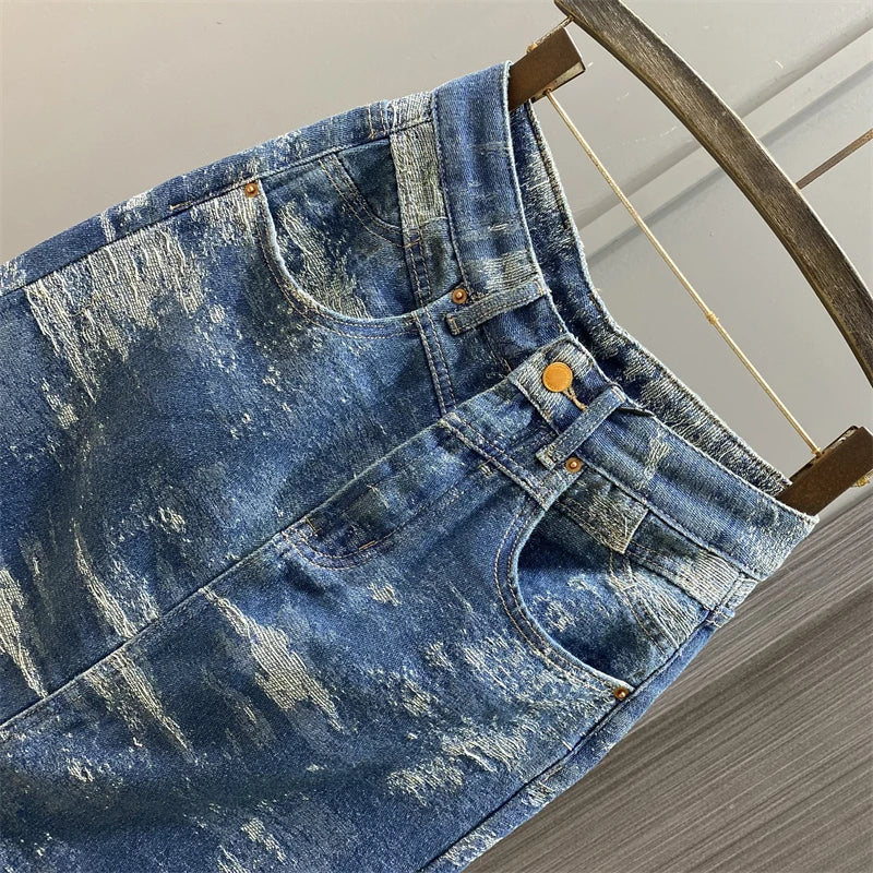 Street Style Denim Skirt  Edgy Mini Jean Skirt for Women