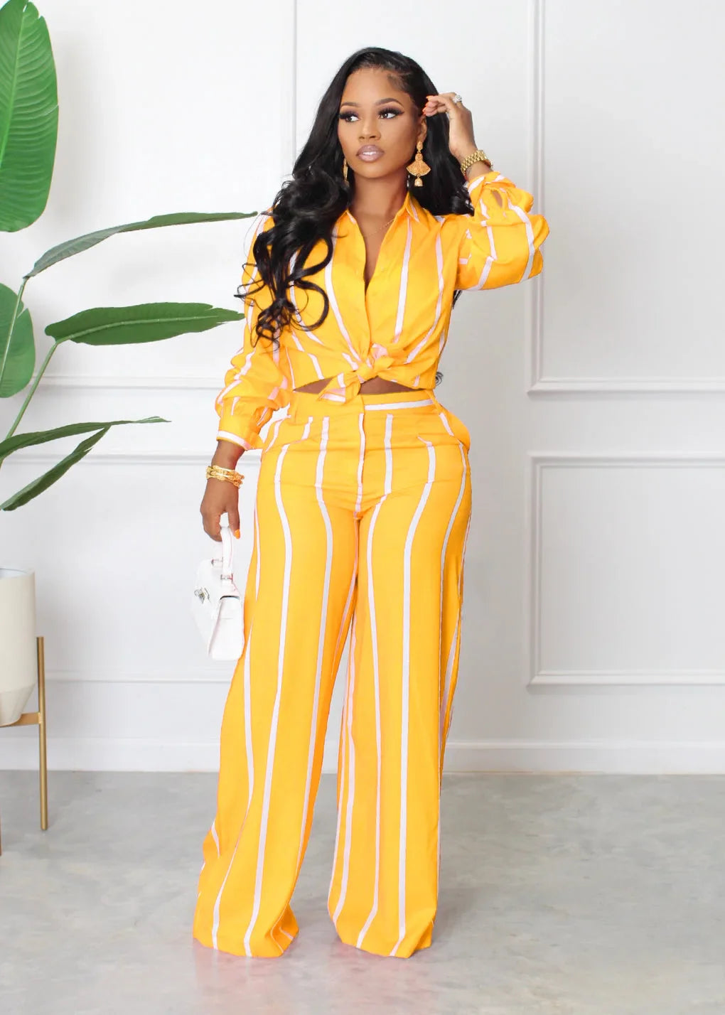 Striped Leisure Two Piece Set