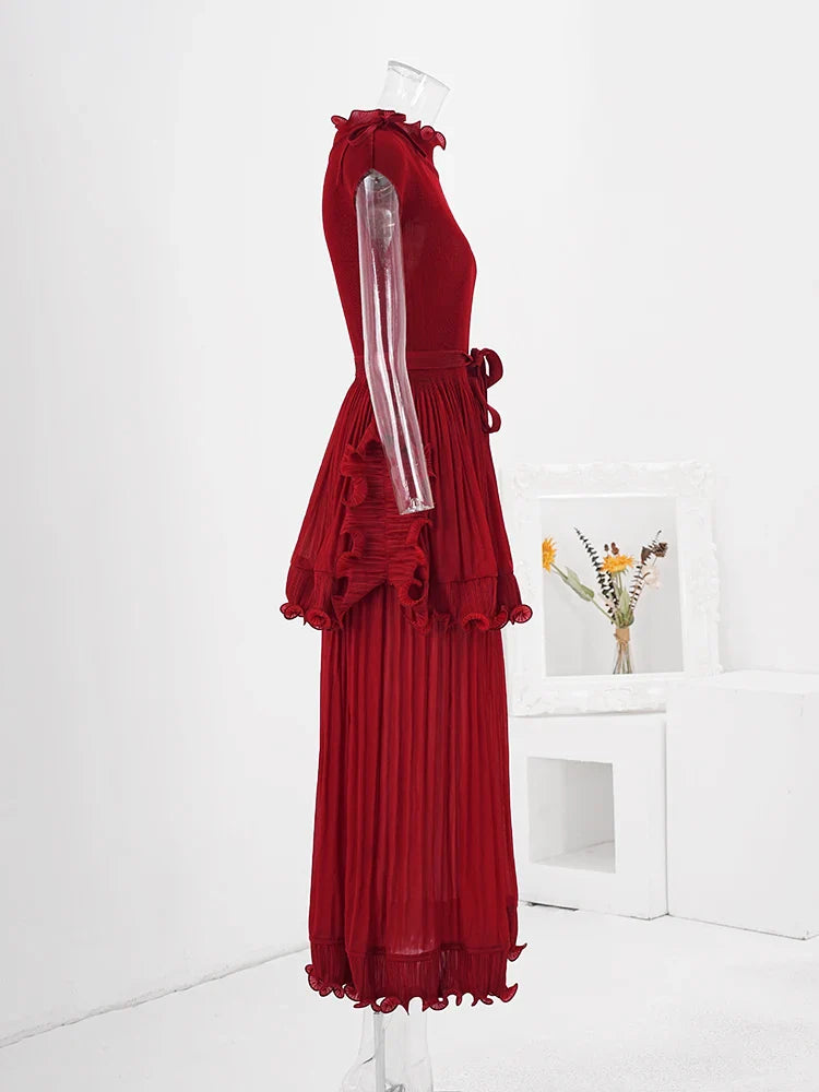 Elegant Ruffles Sleeveless Stretch Dress