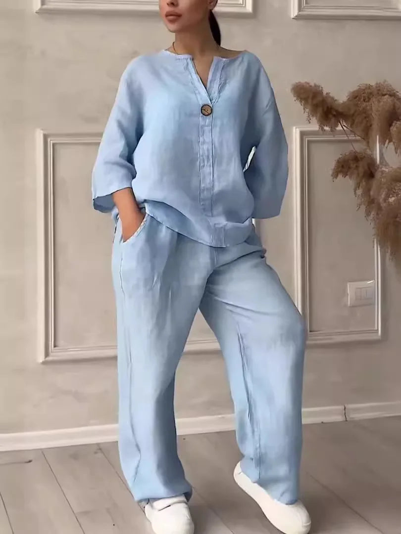 Lelinise Cotton Linen Outfit Set