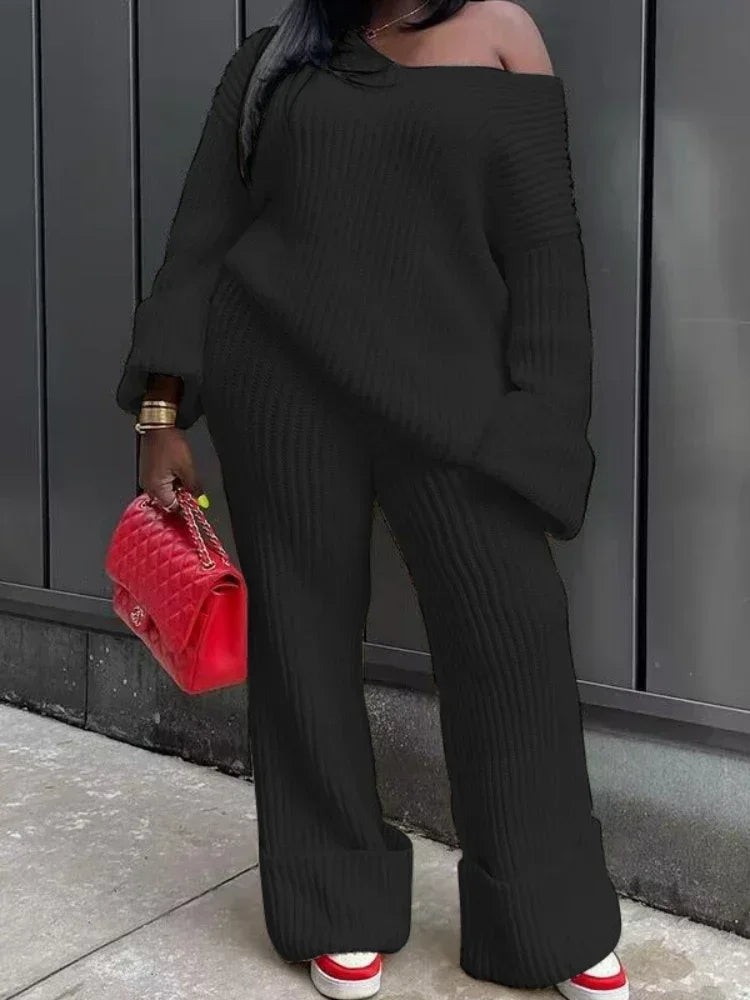 Knitted Two-Piece Set Outfit