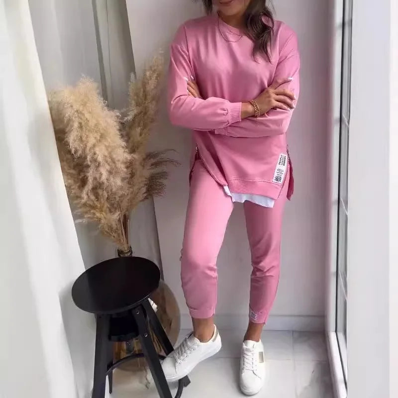 Two Piece Set - Sweatshirt and Pencil Pant