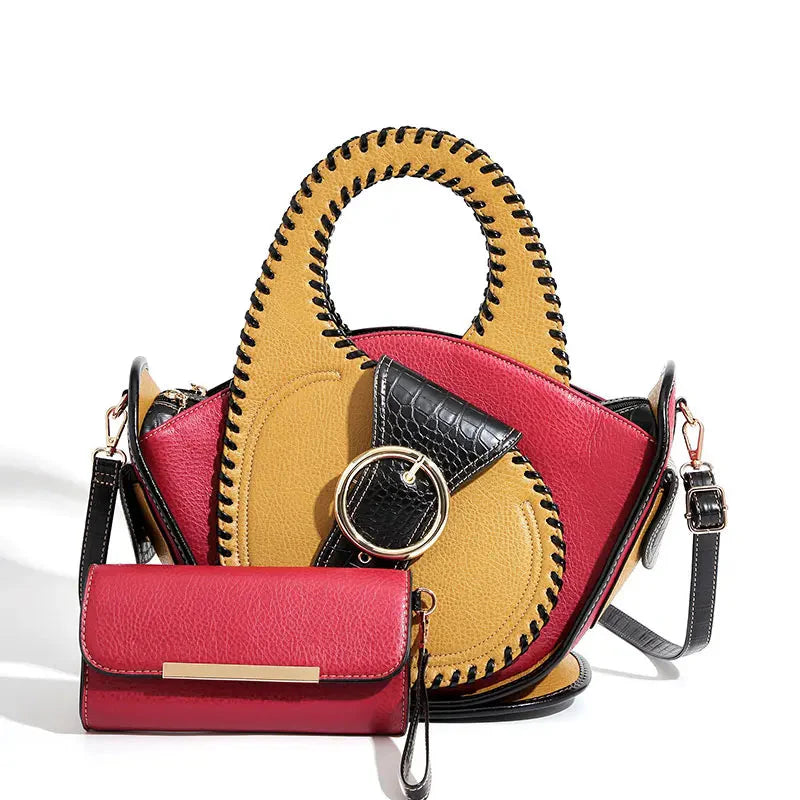 Leather Shell Designer Handbag