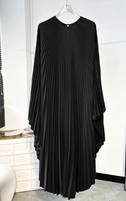 Elegant Pleated Batwing Dress for Women