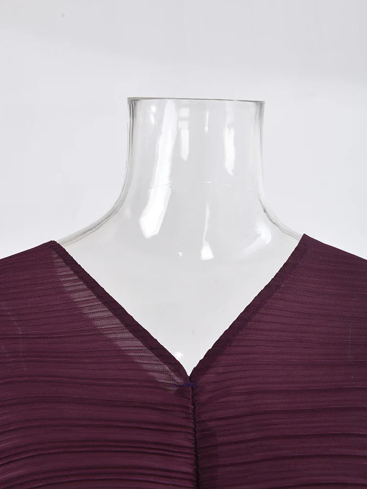 Bright Ombre Gradient Pleated Dress