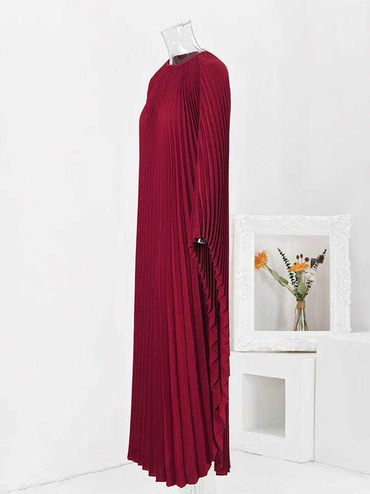 Elegant Pleated Batwing Dress for Women
