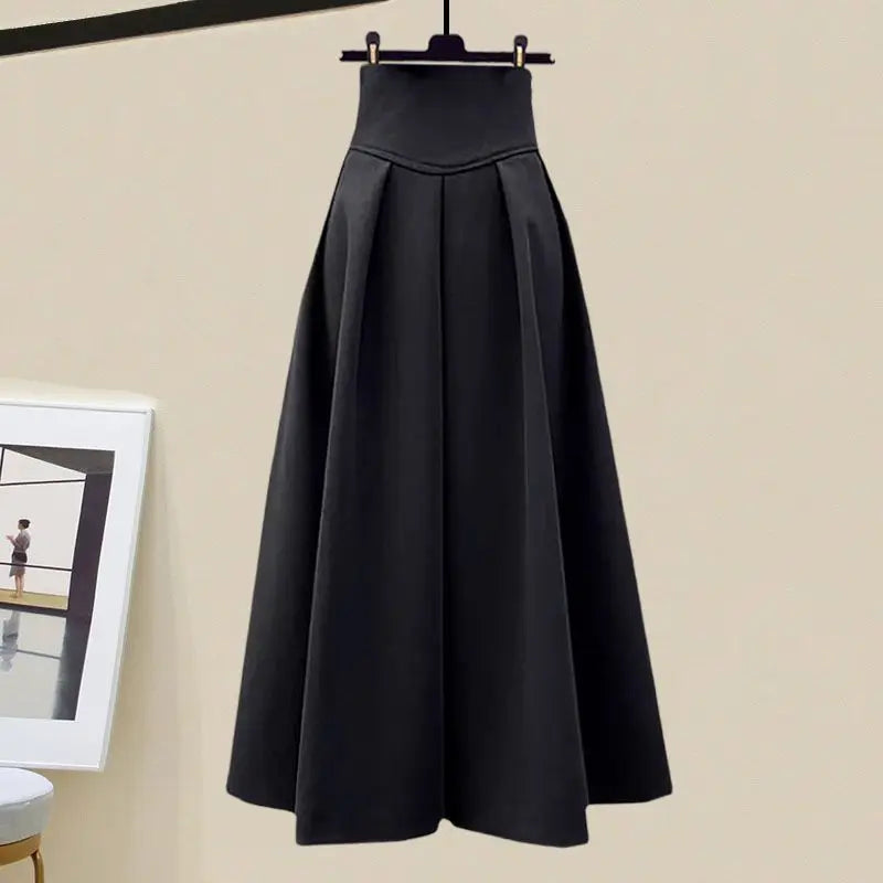 Elegant Mid-Calf Dress & Elastic Waist Pants