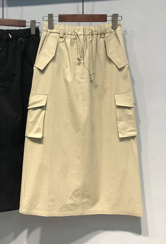 Elastic Waist Cargo Skirt| Casual Utility Women¡¯s Skirt