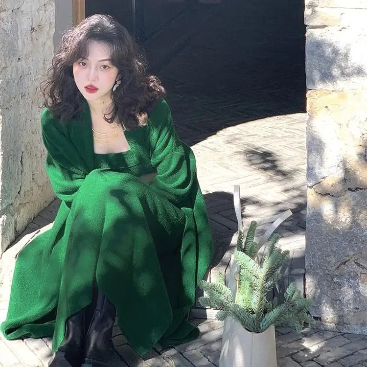 Fall 2025 Strapless Dress & Long Cardigan Set for Women