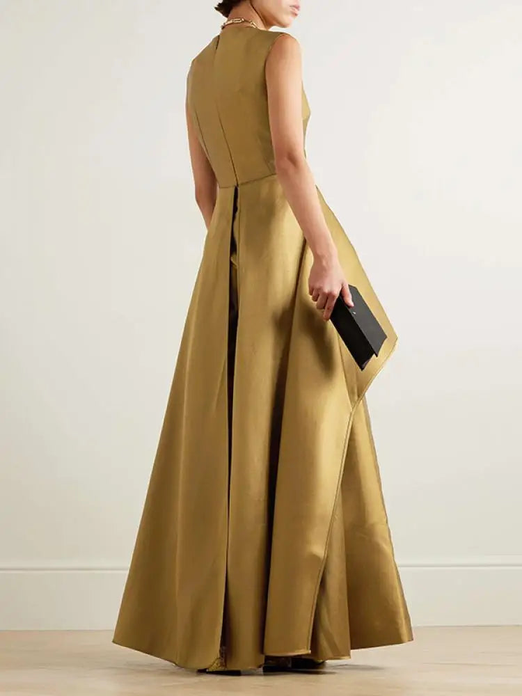 Asymmetrical Trumpet Wide Leg Pant Suit