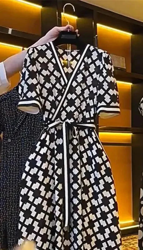 Midi Plaid Printed Dress