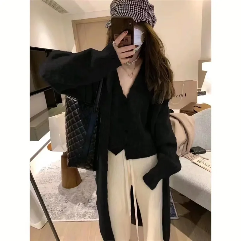 Three Piece Set - European British Style Long Sweater