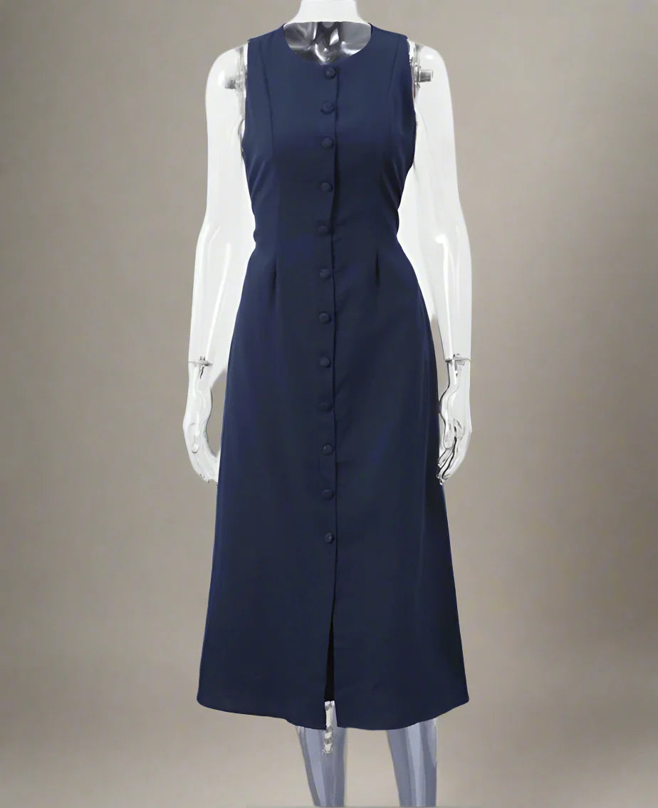 Elegant Sleeveless O-Neck Long Dress