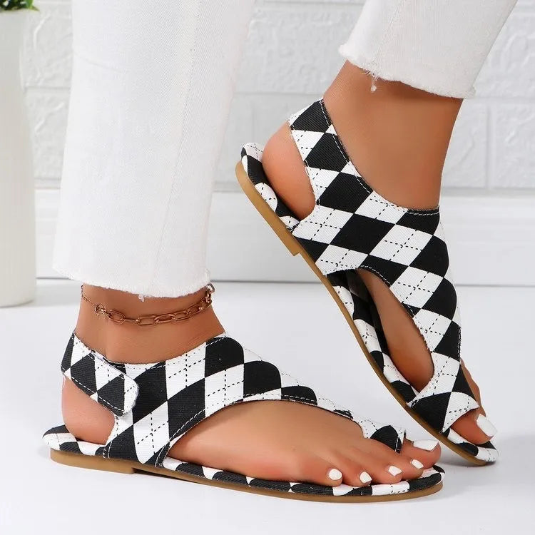 Peep Toe Gingham  Sandal