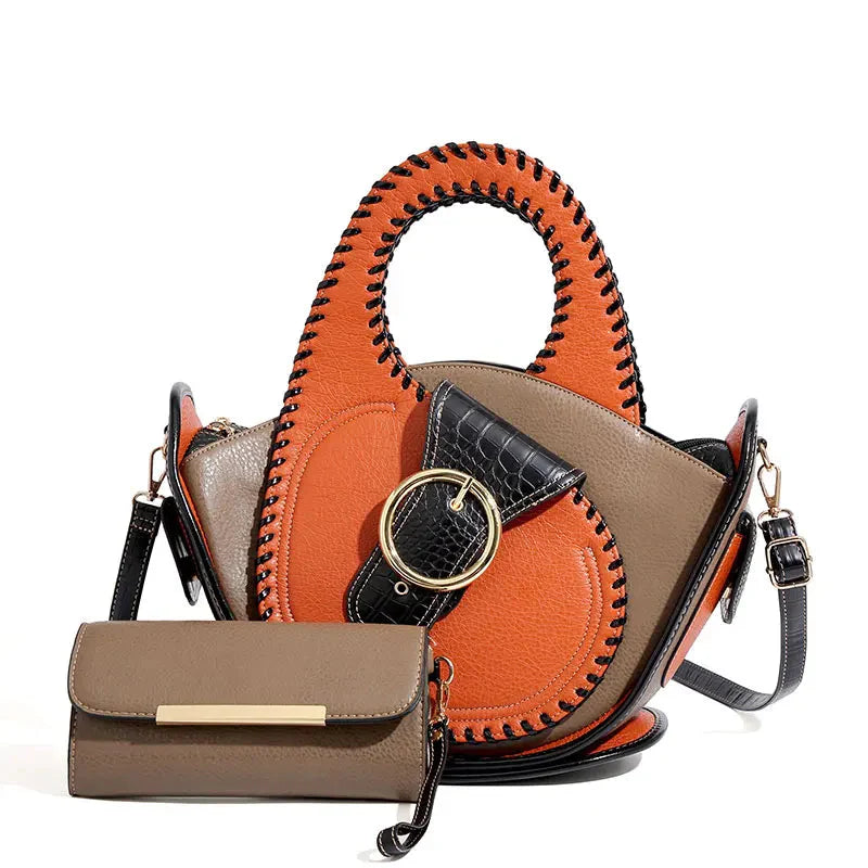 Leather Shell Designer Handbag