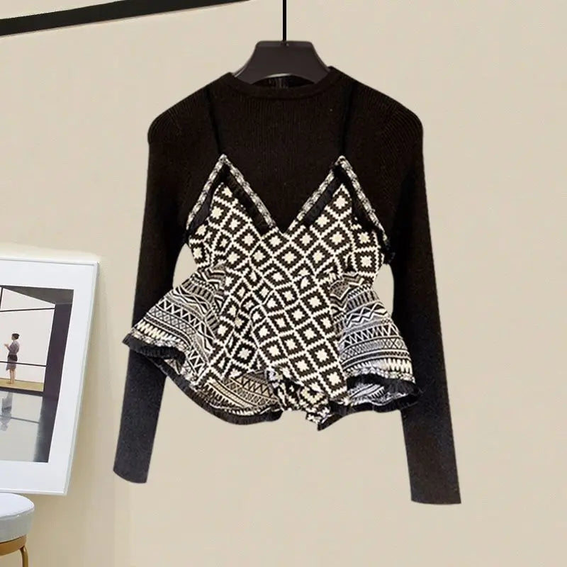 Elegant Mid-Calf Dress & Elastic Waist Pants