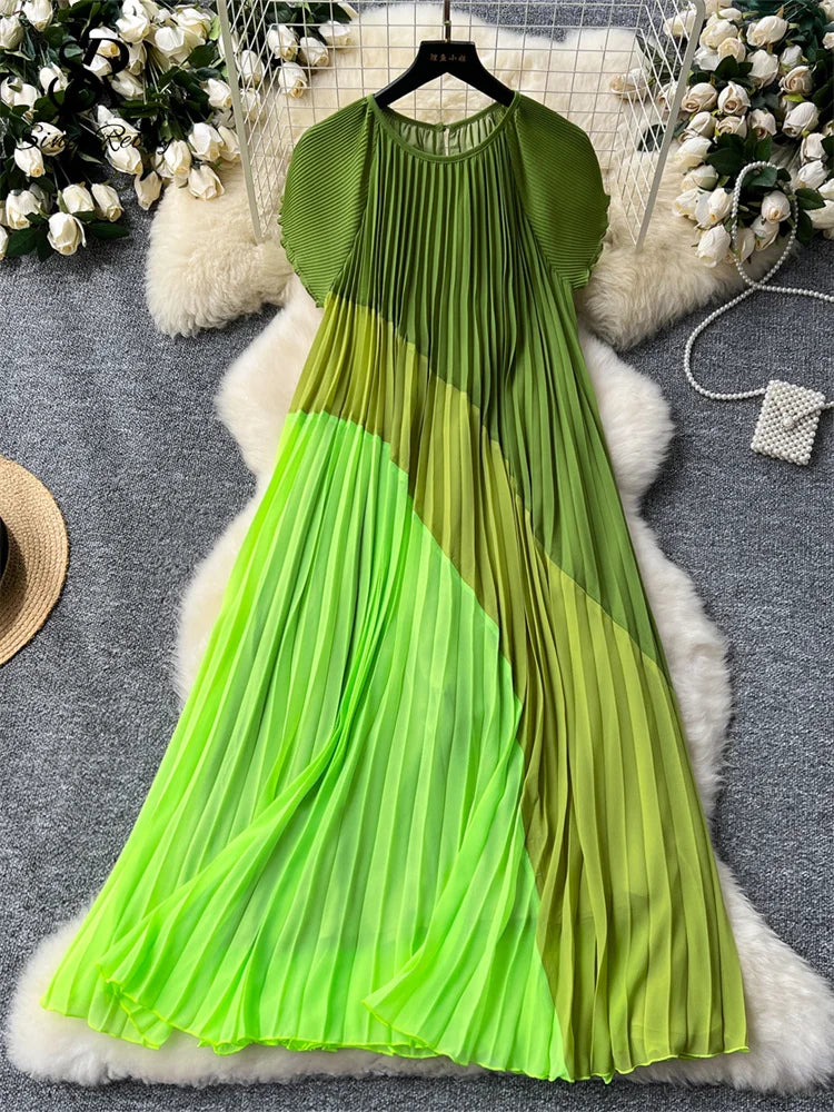 Retro Chiffon Floor-Length Dress