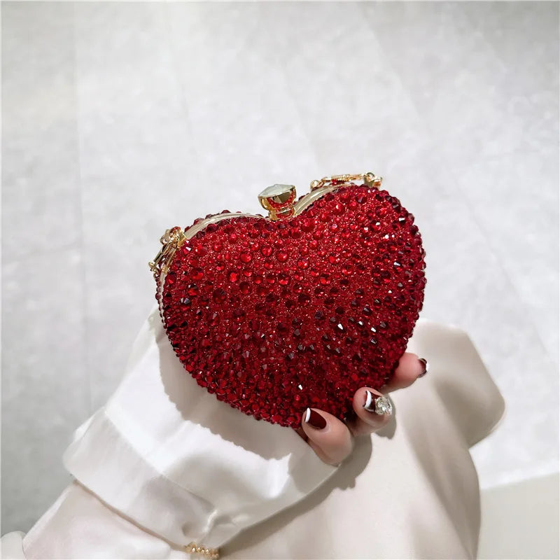 Heart Shaped Studded Inlay HandbagHeart Shaped Studded Inlay Handbag