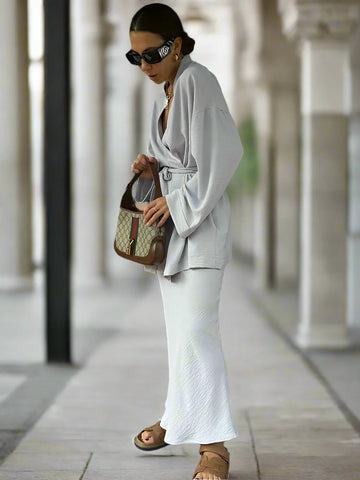 Oymimi Grey Two-Piece Set for Women