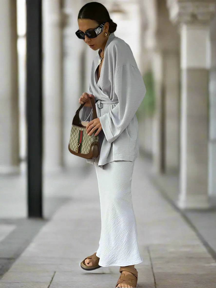 Oymimi Grey Two-Piece Set for Women