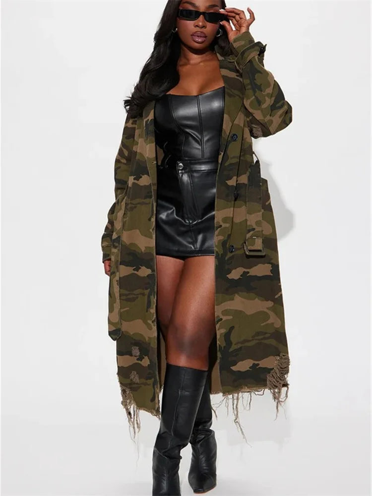 Camouflage Trench Coat| Stylish Women¡¯s Outerwear
