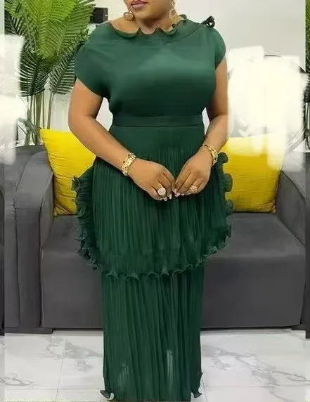 Elegant Ruffles Sleeveless Stretch Dress