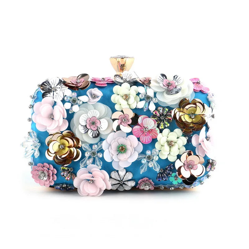 Diamonds Floral Embroidery HandBag