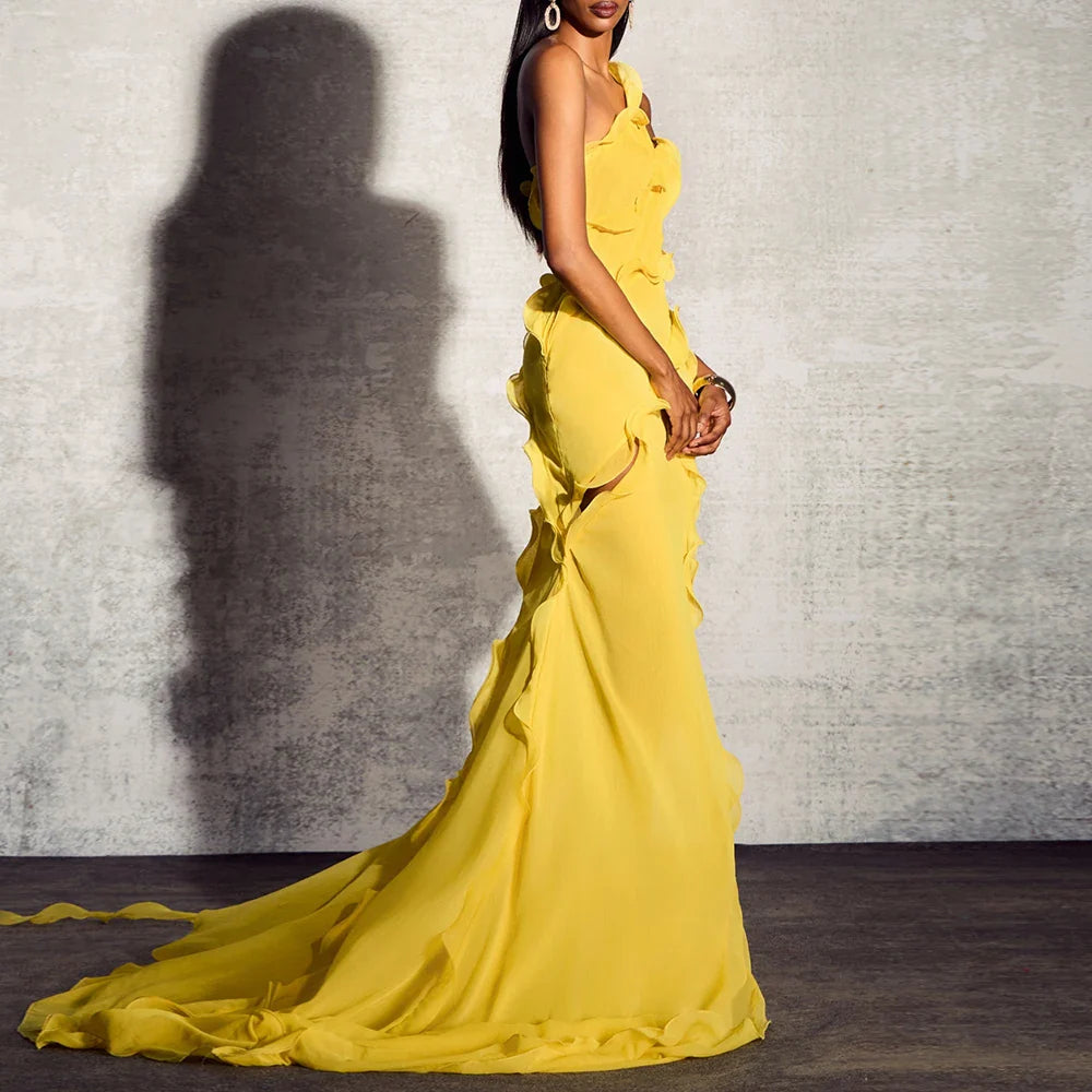 Solid Spliced Slim Backless Dress