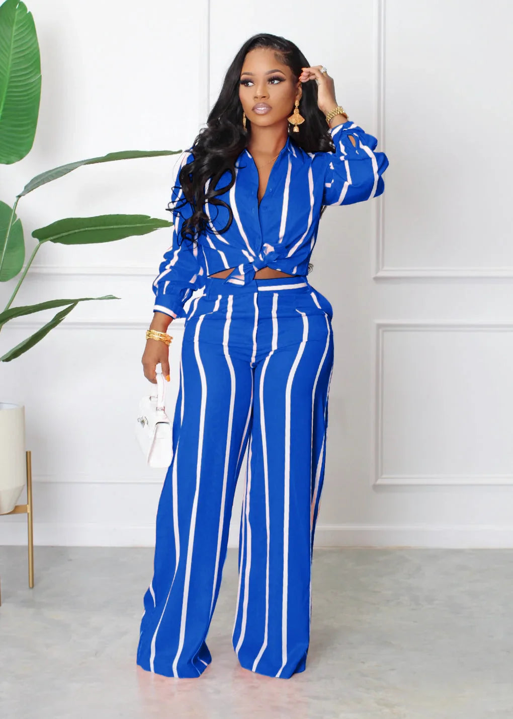 Striped Leisure Two Piece Set