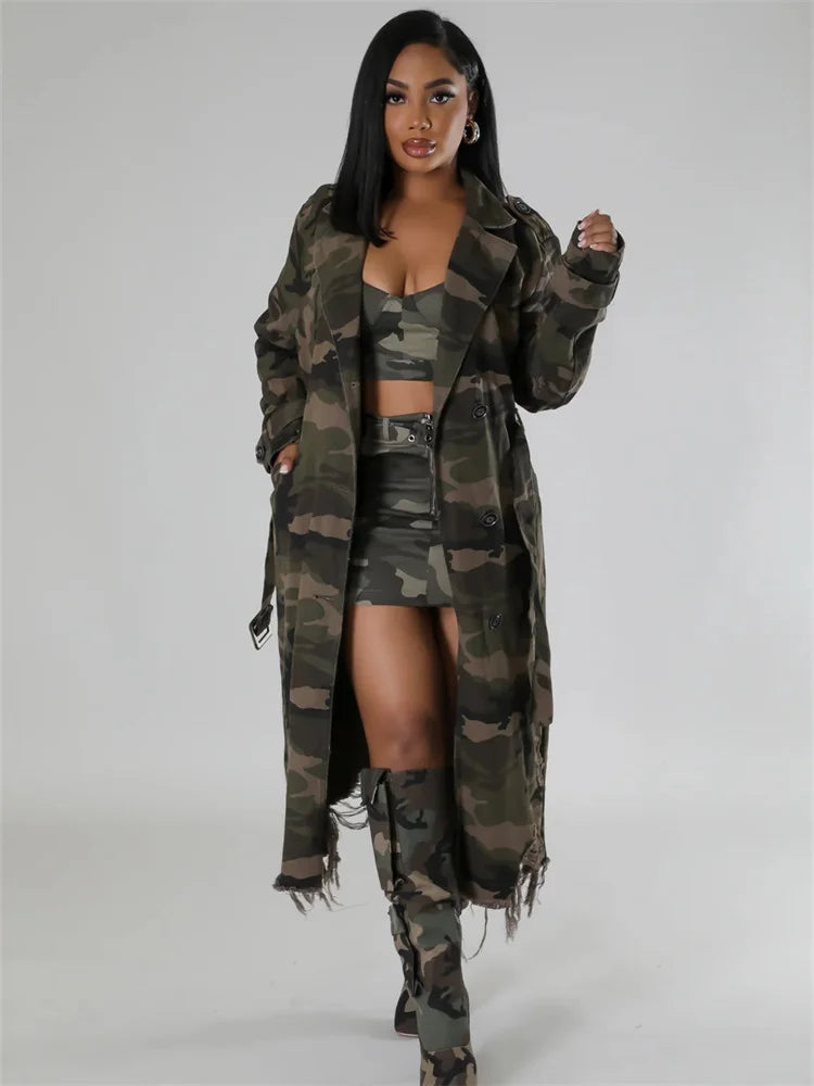 Camouflage Trench Coat| Stylish Women¡¯s Outerwear