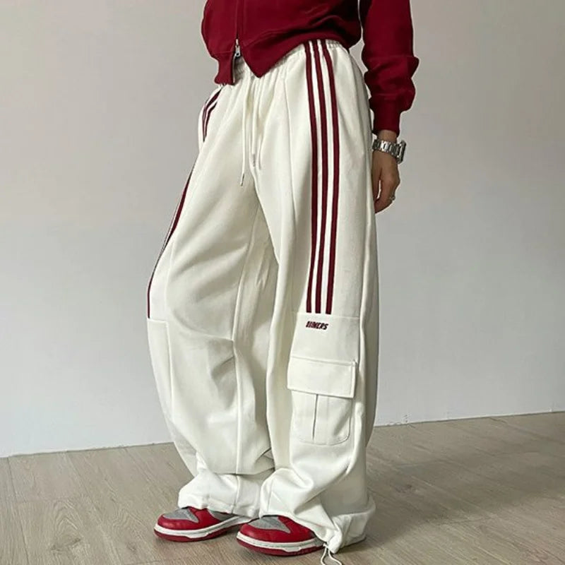 American Retro Relaxed Style Wide Leg Jogger Pant