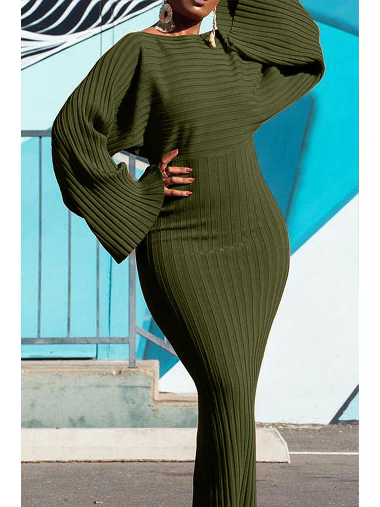 Elegant Knit Bright Bodycon Dress